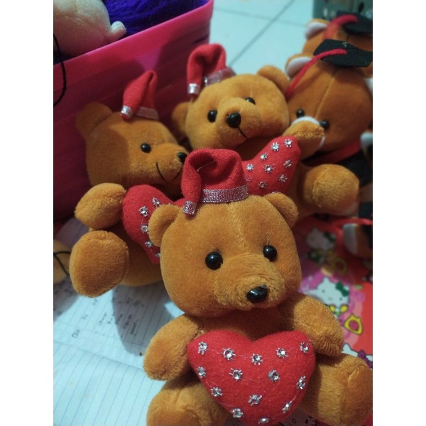 PROMO BONEKA BERUANG NATAL 15cm / BONEKAHAMPERS / BONEKA KADO / BONEKA WISUDA