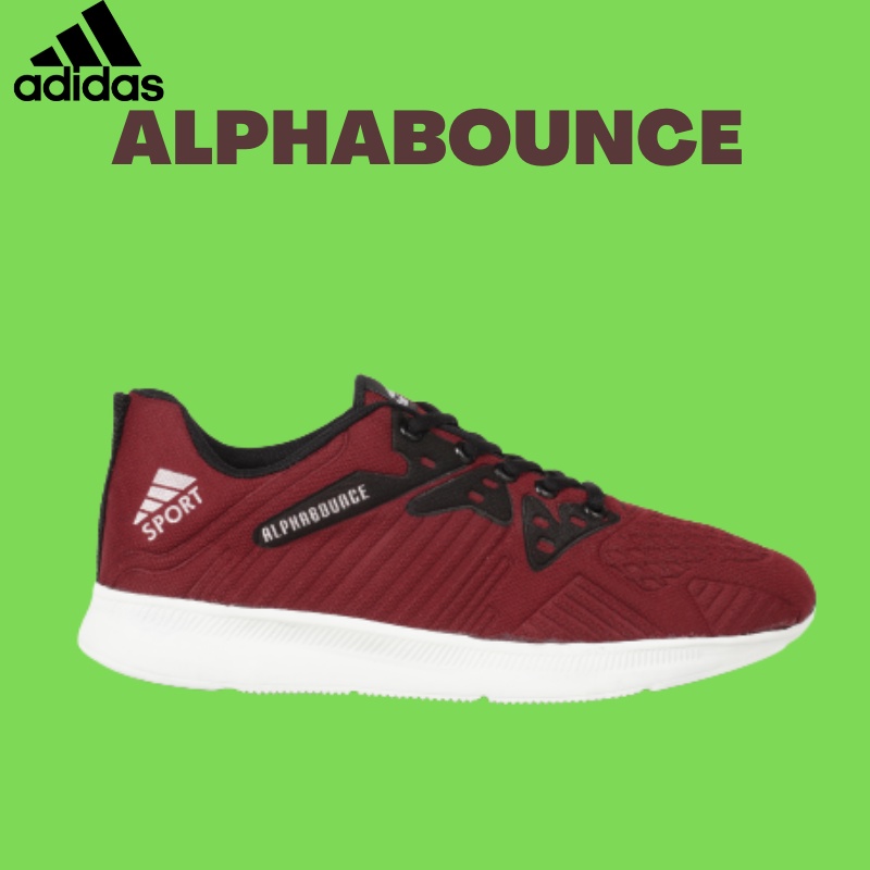 Sepatu Pria Wanita Hitam Joging Sepatu Sneakers Kasual Sekolah Adidas Alphabounce Terlaris