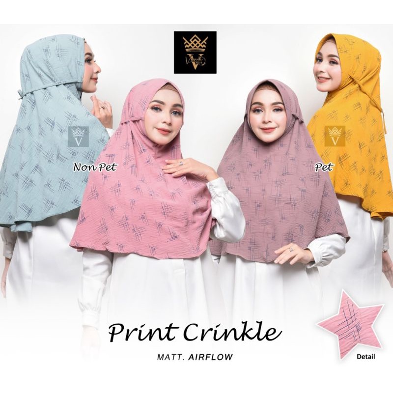 bergo crincle print ori vania hijab