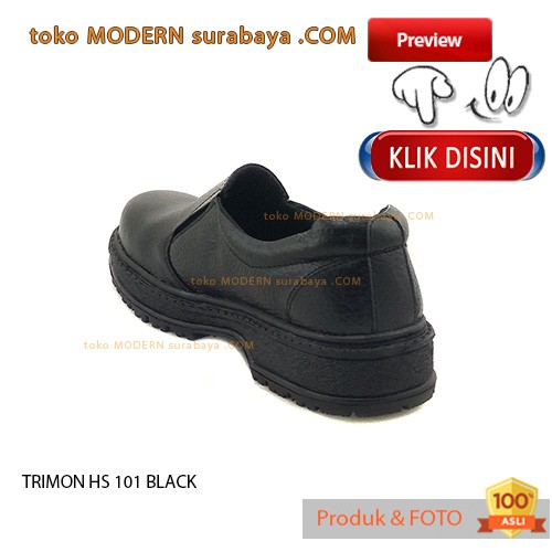 TRIMON HS 101 BLACK sepatu pria safety slip on casual