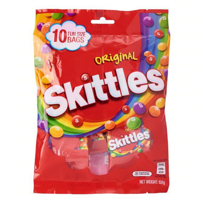 

Terbaru Permen Skittles Original Fun Size Bag Isi 10 Packs 150Gram