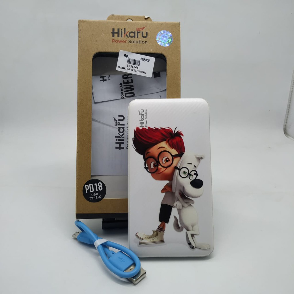 POWERBANK 10000MAH FASTCHARGING HIKARU PD18 MOTIF KARTUN ORIGINAL MURAH GARANSI 1TAHUN