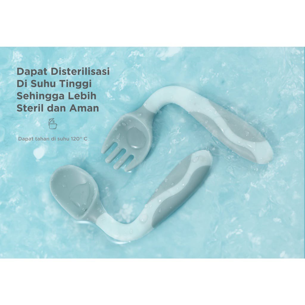 MUGU Bendable Spoon and Fork Sendok Garpu Anak free Case