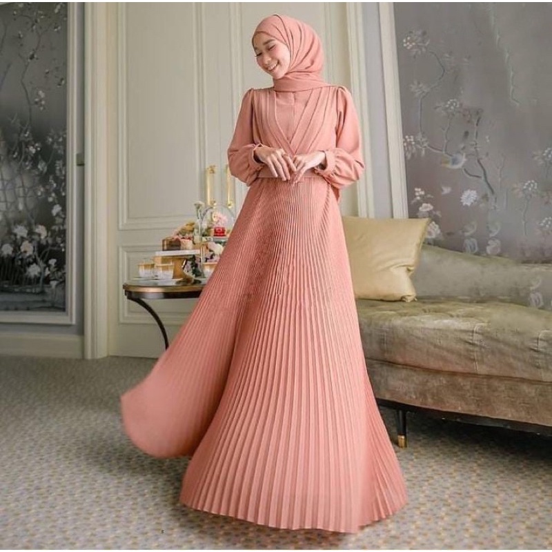 HINATA DRESS PLISKET / GAMIS PLISKET / GAMIS WANITA / GAMIS MURAH / GAMIS REMAJA / DRESS MUSLIM / DR