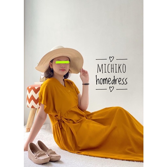 daster kimono rayon premium busui / michiko daster / homeydress / daster jumbo / dress wanita cantik-Honey