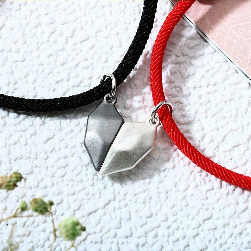 2pcs Gelang Batu Magnetik Bentuk Hati Untuk Wanita