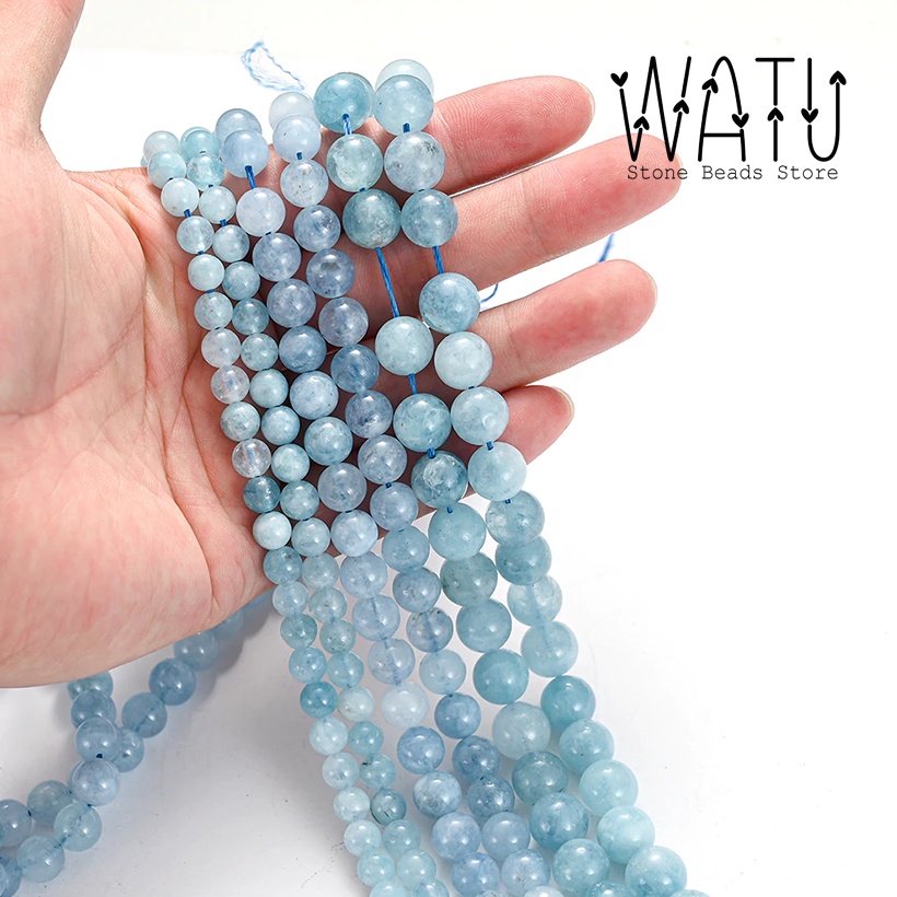 Manik Batu Alam Natural Aquamarine Stone Beads