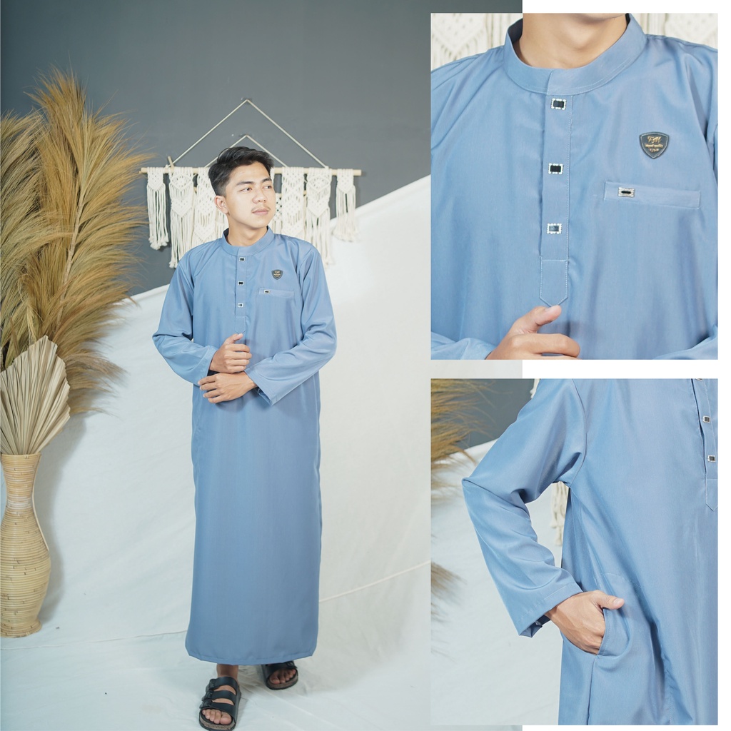 Jubah Abu Hasan / Jubah Pria Dewasa Lengan Panjang Motif Terbaru