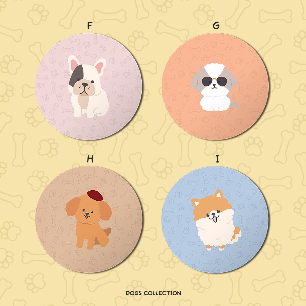 Tatakan Gelas Aesthetic Tatakan Gelas Kayu Coaster Kayu Coaster Aesthetic Motif anjing lucu anjing g