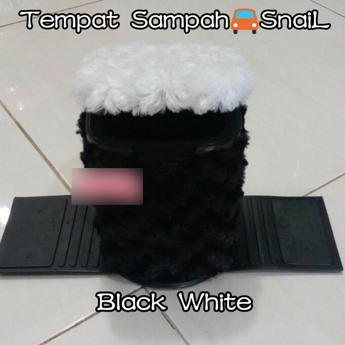 Tempat tong box kotak sampah mobil import hitam putih