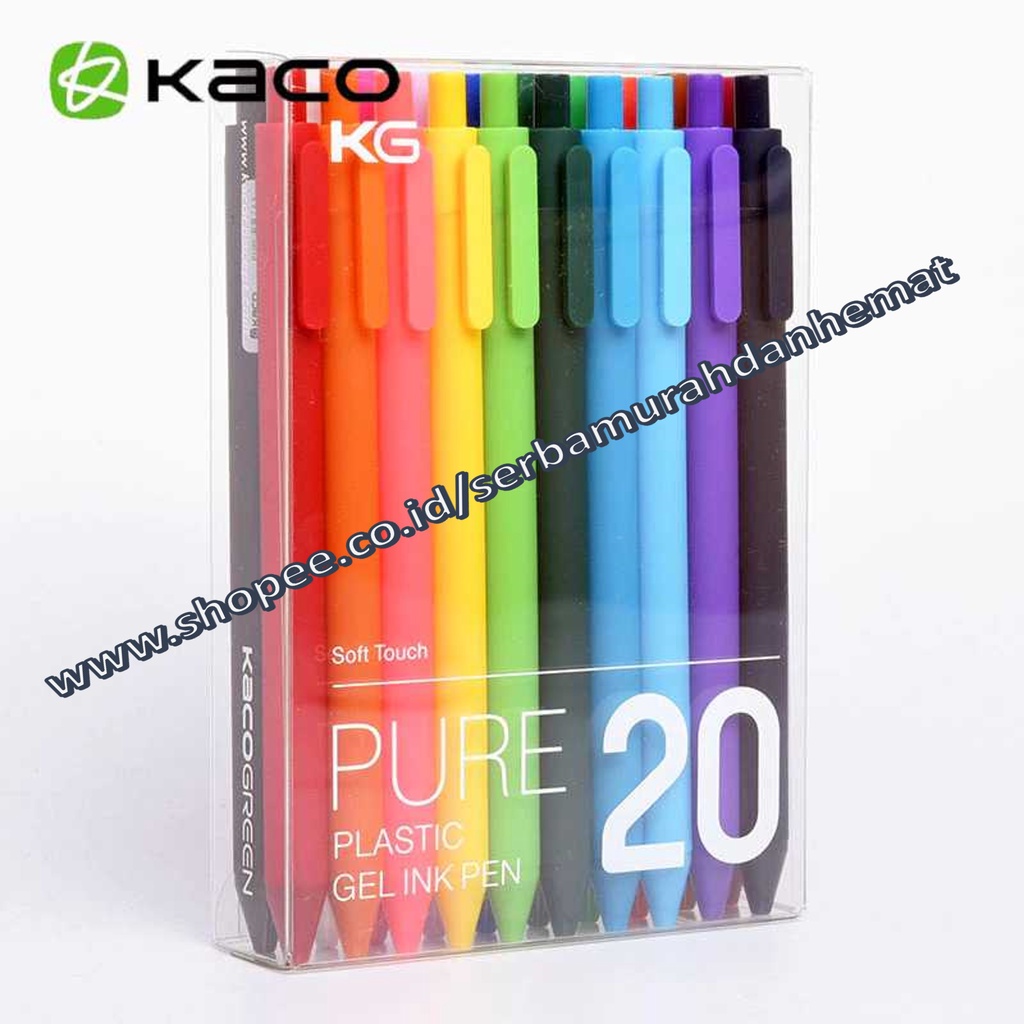 Pena Pulpen Bolpoin 0.5mm 20PCS ORIGINAL KACO PURE Candy Gel Pen