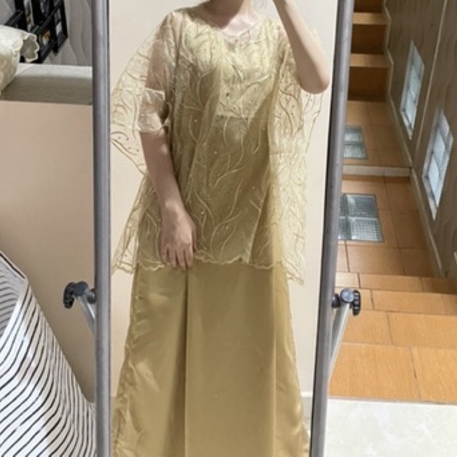 tile brokat outer dress