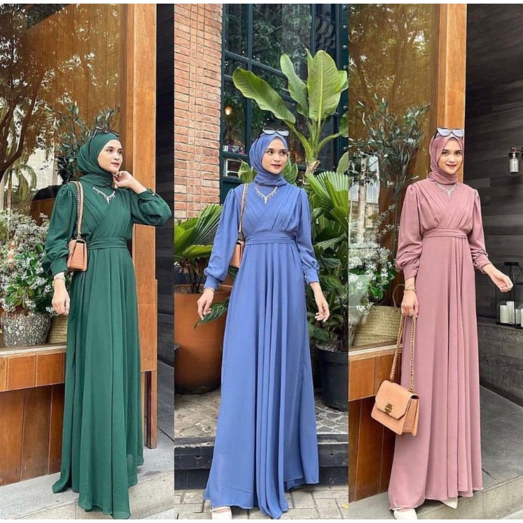 GAUDY MAXY CERUTY BABYDOLL TERBARU WANITA MUSLIMAH FREE BELT / THERESA DRESS BUSUI FRIENDLY