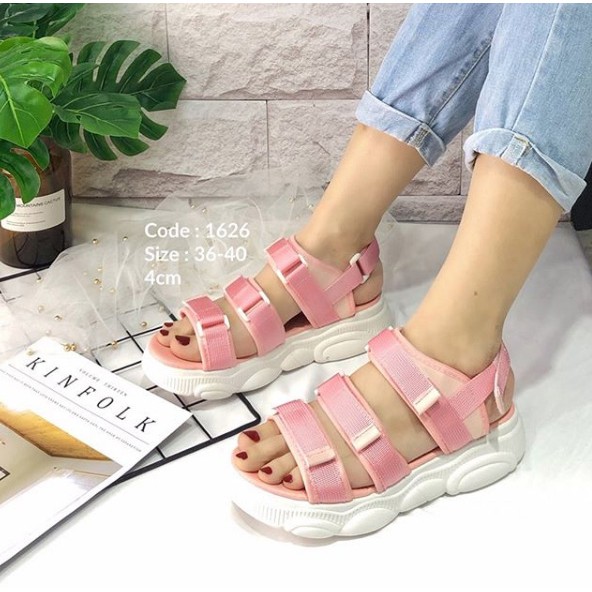 Wedges K1626 sepatu wanita import realpict