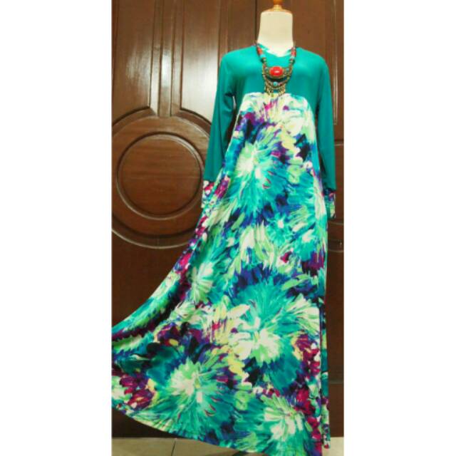 Gamis Cantik Motif bahan jersey bagus