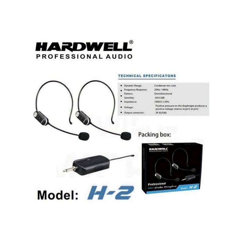 Mic Wireless Headset Bando Kepala  H2 H 2 H-2 Original TERBAIK