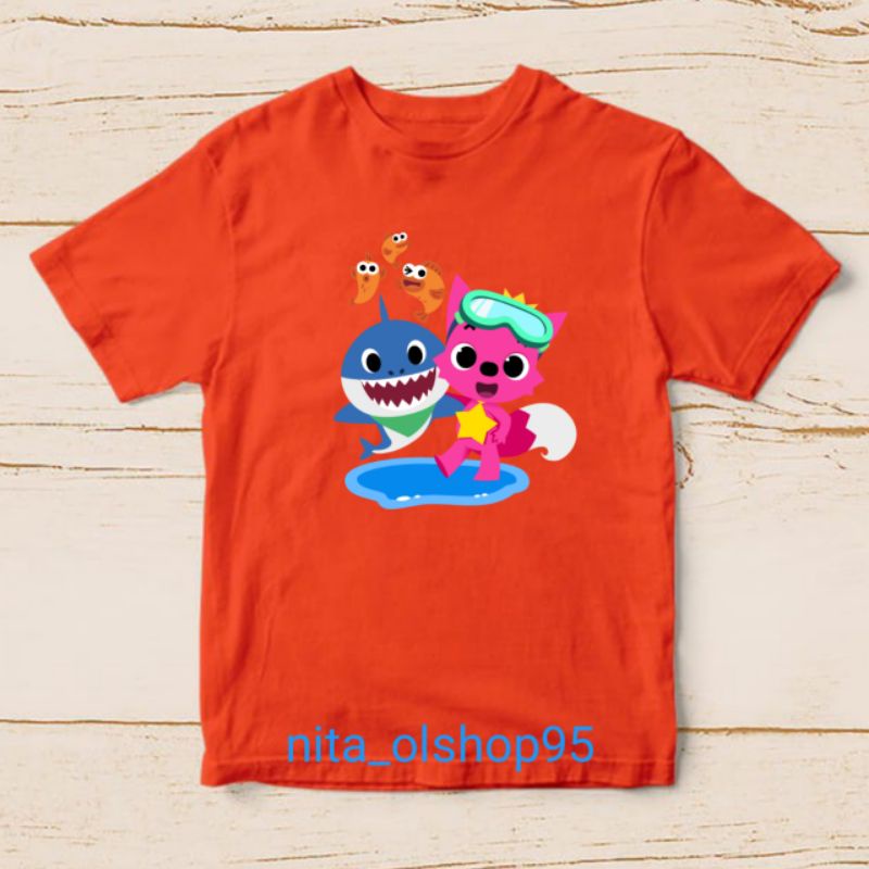 baju pinkfong babyshark kaos anak