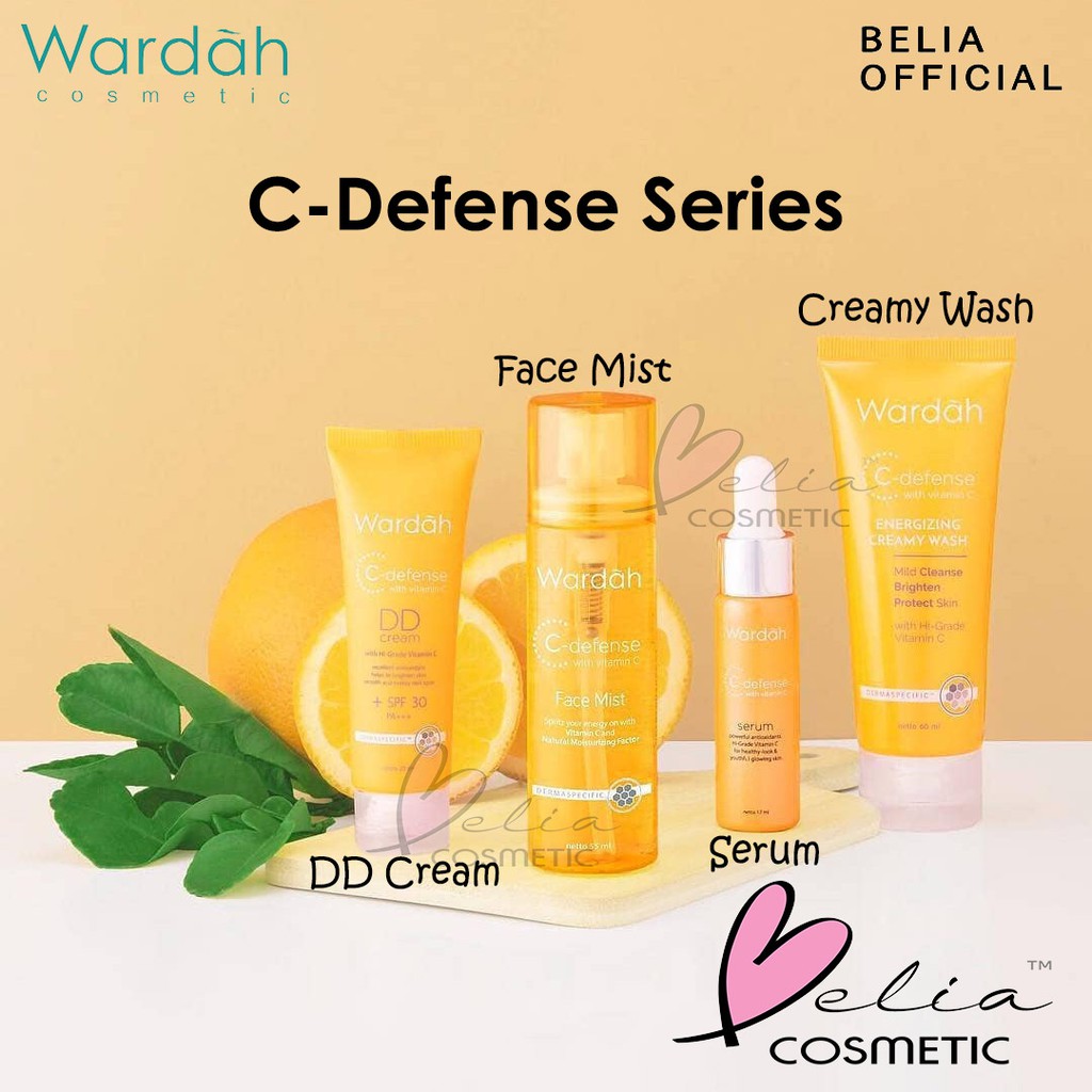 ❤ BELIA ❤ WARDAH C-Defense Series | C Defense Face Mist Creamy Wash Serum Waterclay Mask