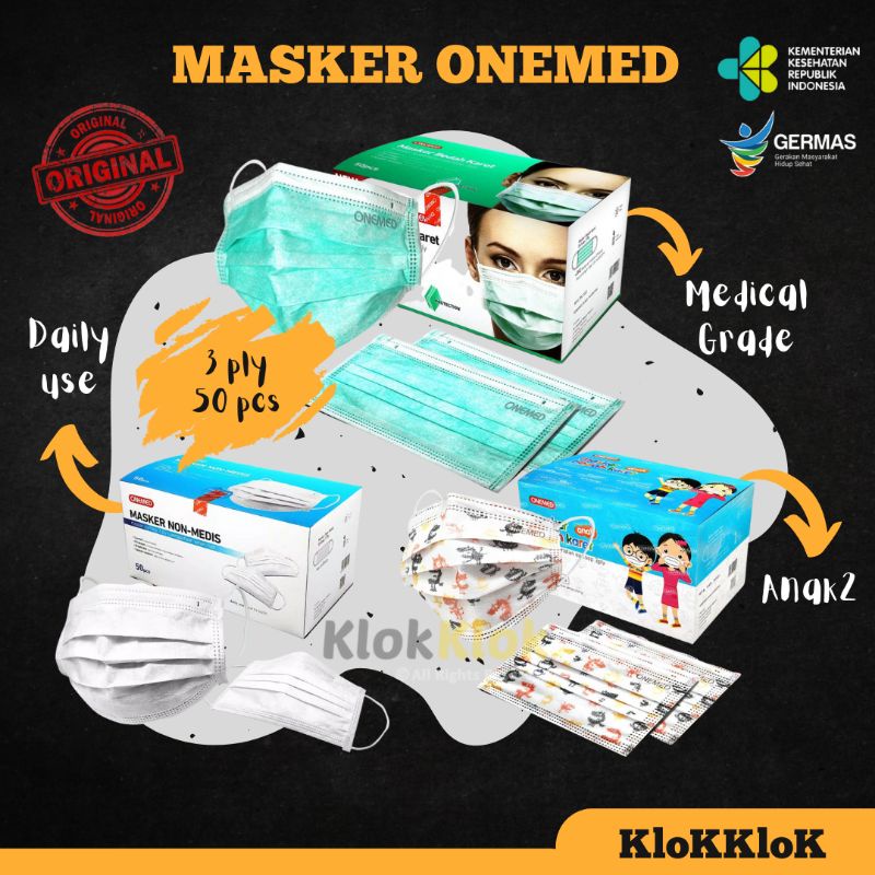 Masker ONEMED surgical mask 3ply