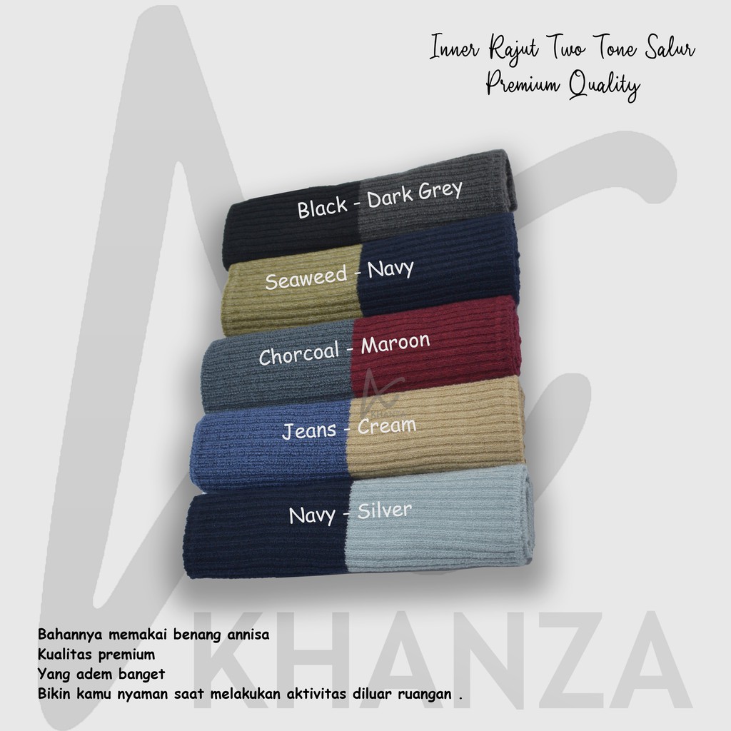 Inner Rajut 2 Warna Salur Premium Ciput Bandana Two Tone