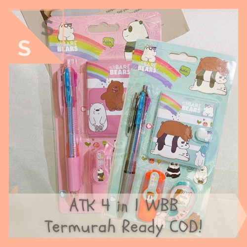 

[simplyshop] Set Paket Jurnal Alat Tulis Mini ATK 4 in 1 Lucu Scrapbook Journal WBB We Bare Bears Beruang Grizz Grizzly Ice Bear Panda Kartun Anak Unofficial Hadiah Kado Hampers Merchandise Souvenir