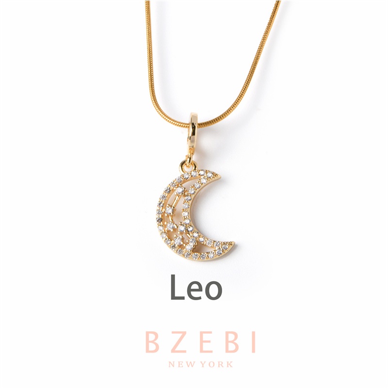 Bzebi Kalung Rantai Titanium Steel Lapis Emas 18k Hias Berlian Imitasi Gaya Korea 914n