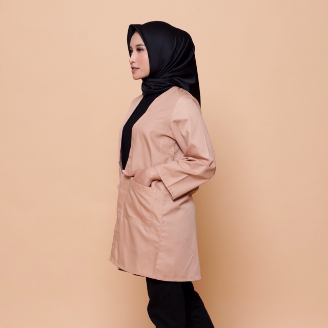 BASIC OUTER CARDIGAN TOYOBO COKLAT SUSU