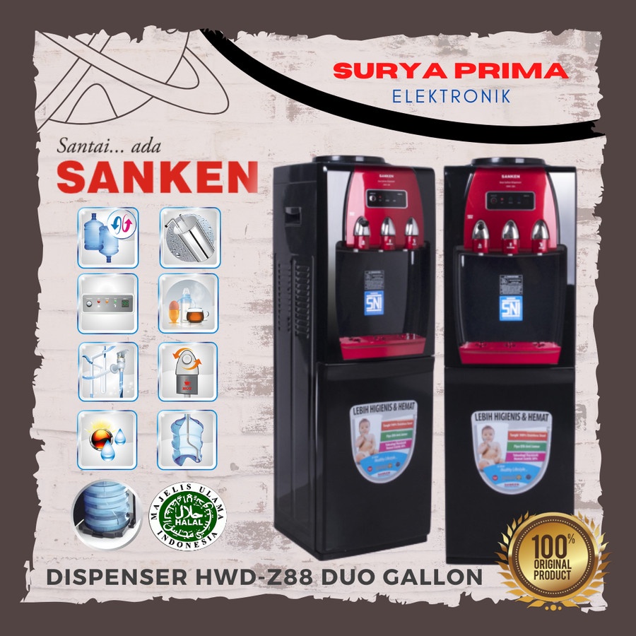 Dispenser Sanken HWD-Z88 Duo Gallon