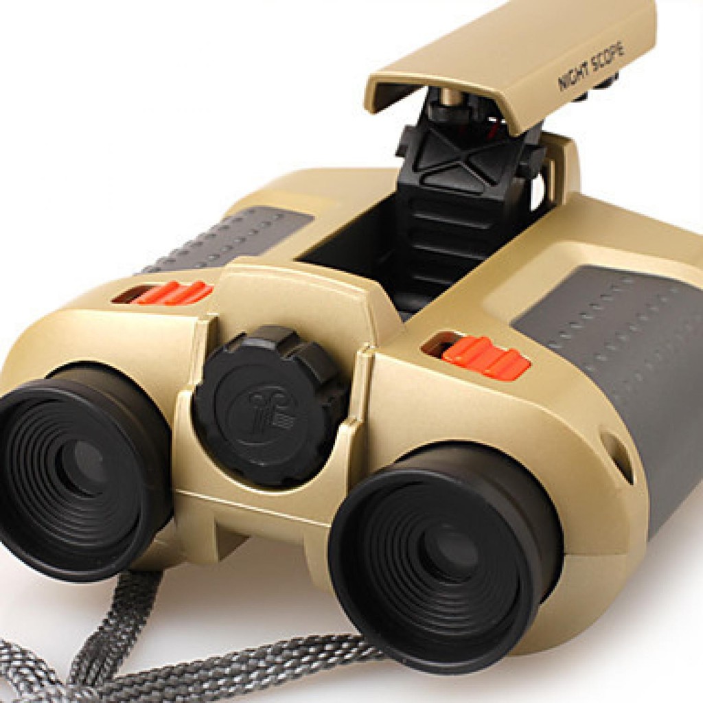 Night Scope 4x30mm Binoculars Pop-Up Light Teropong Tenaga Baterai Tropong Ruang Gelap Teleskop