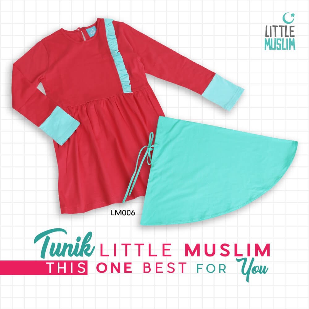 Set Tunik Anak Afrakids &amp; Jilbab - Little Muslim AFRA - LM006 - Baju Muslim Anak Perempuan