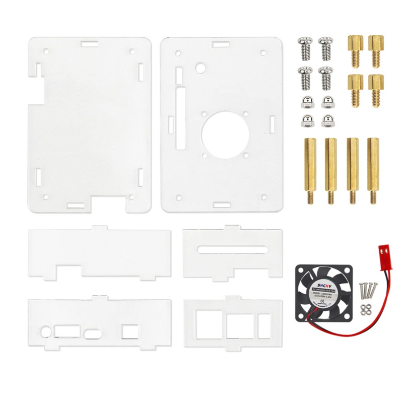 Btsg Heatsink Untuk Case Untuk Orange Pi 4lts Akrilik Untuk Case DIY Dengan Fan Pendingin Tenang Heatsink Kit Tahan Lama