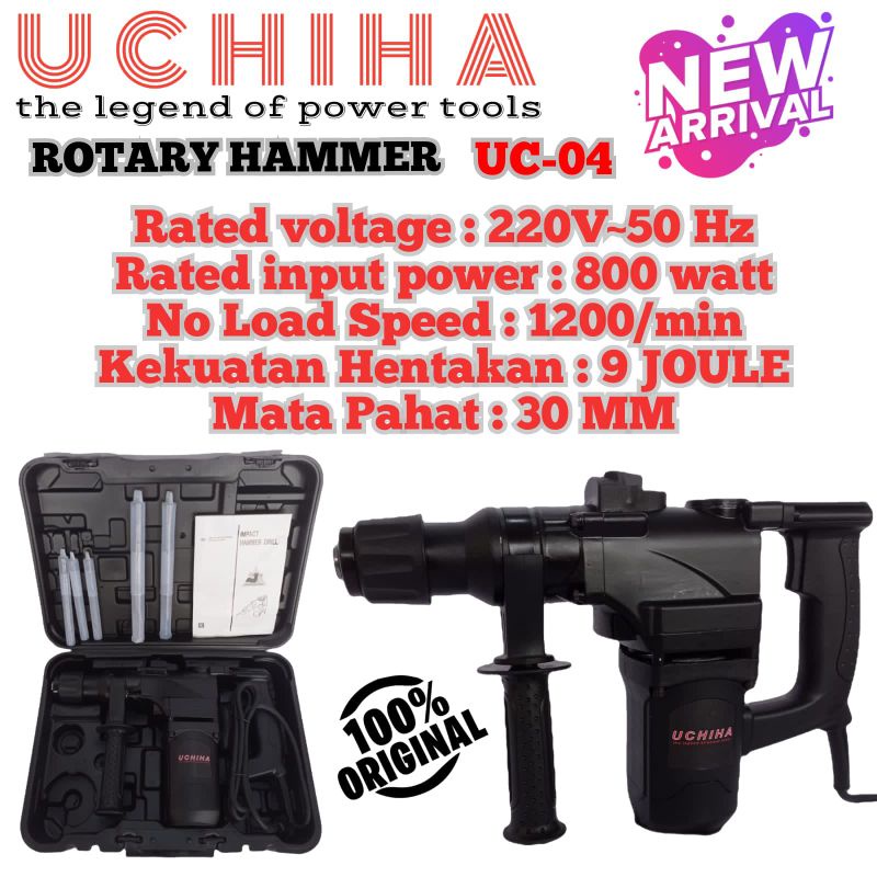 Mesin Rotary Hammer Drill UCHIHA TypeUC-04 bor hammer drill rotary bobok beton
tembok japan teknolog