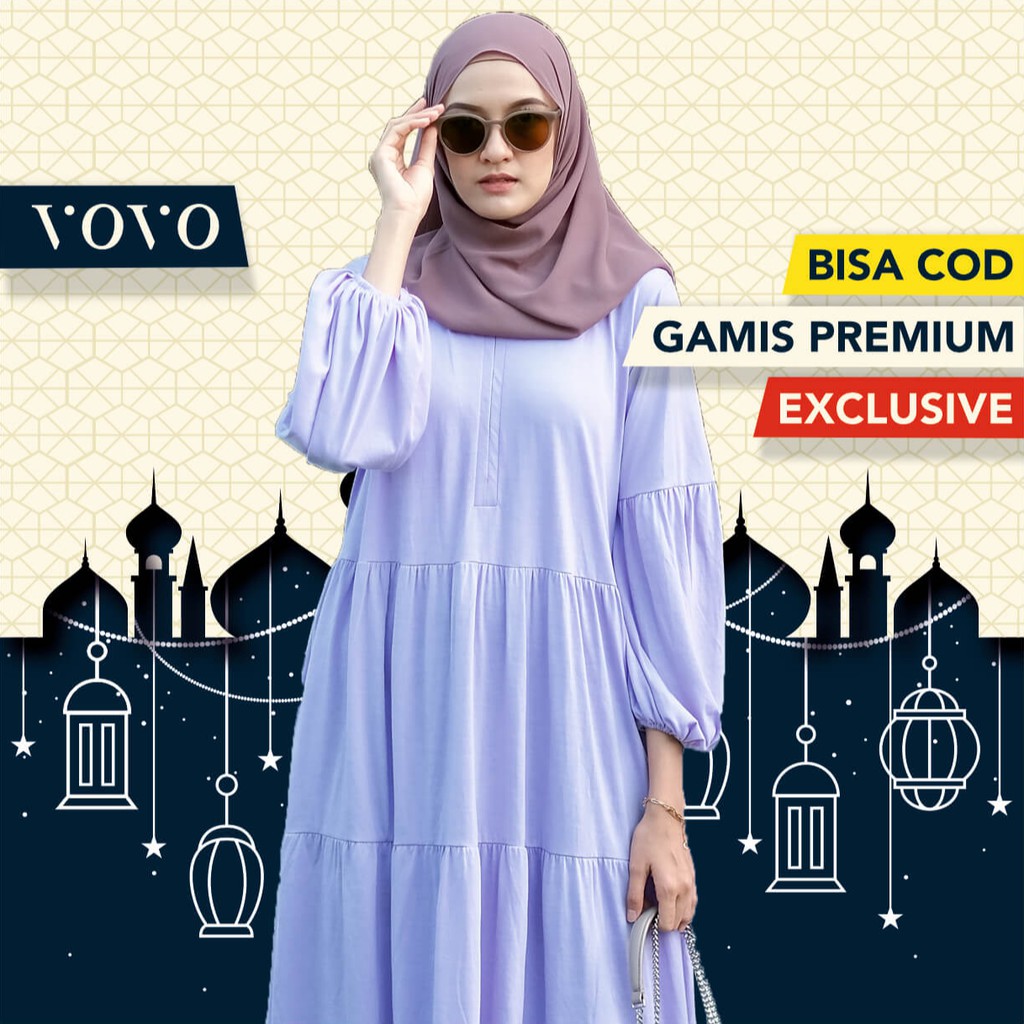 DRESS OSE VOVO - Gamis Polos Ekslusif Wanita Remaja Casual Trendy Modern Original Hits 2021