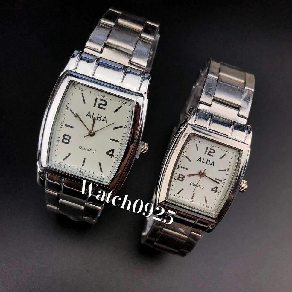 JAM TANGAN PASANGAN COUPLE STAINLESS PASIR RAUND PUTIH COUPLE ANALOG IMPORTC53 ◦ SE.22206