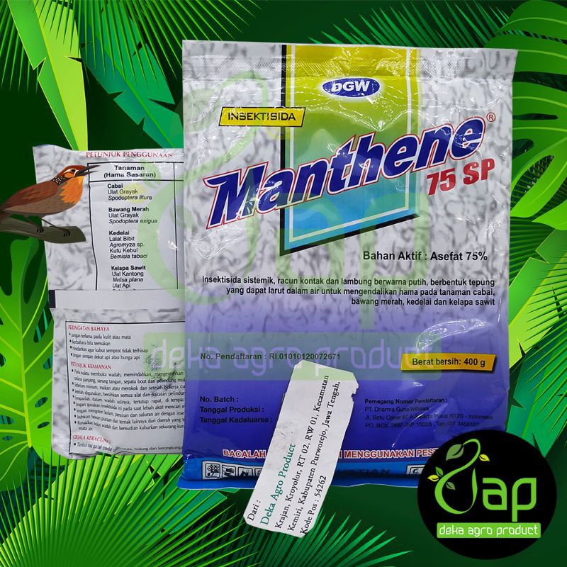 INSEKTISIDA MANTHENE 75 SP 400GRAM - Bahan Aktif Asefat