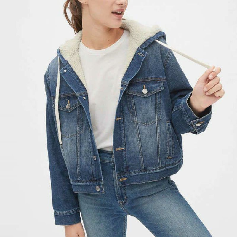 GAP Sherpa Hoodie Denim Jacket
