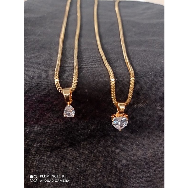 KALUNG titanium wanita kalung lapis emas anti karat kalung liontin