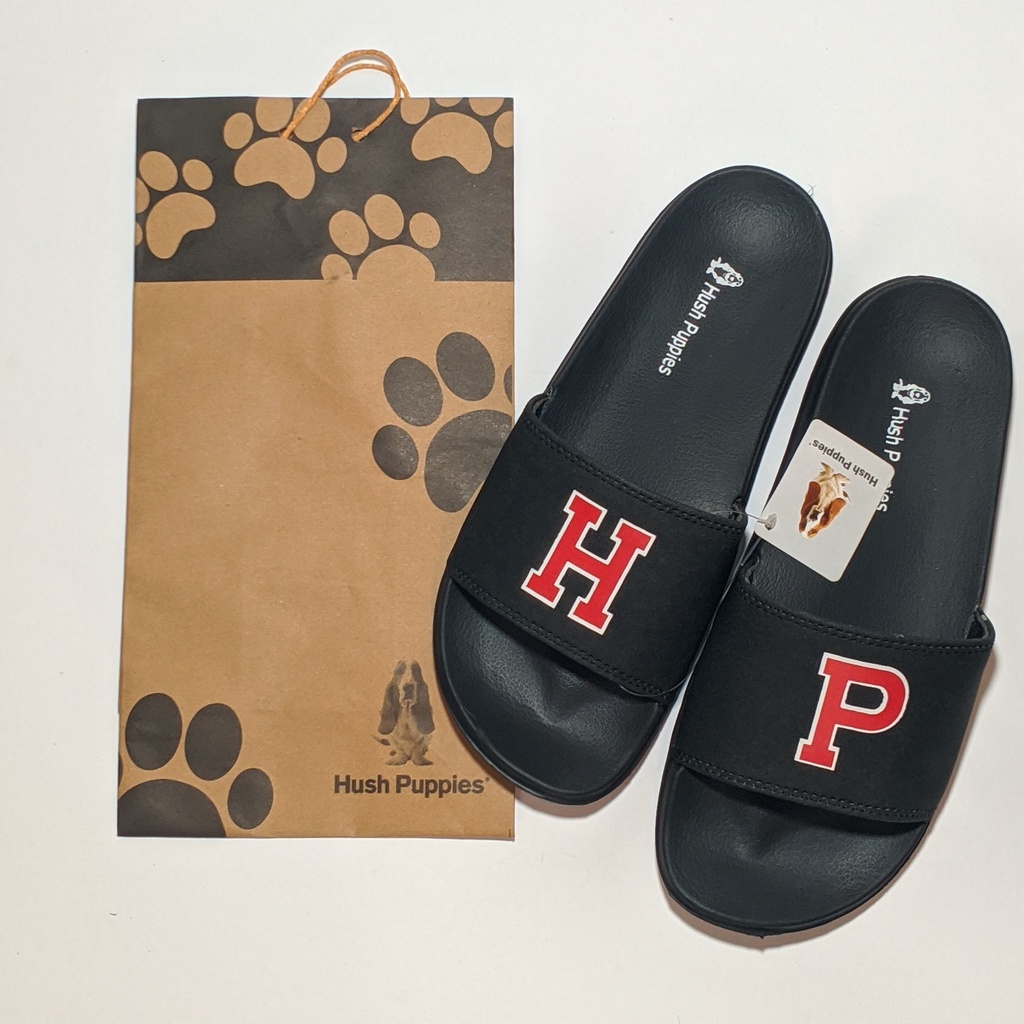 SANDAL Hush Puppies - Black Red HP Slippers sandals PRIA WANITA UNISEX CASUAL
