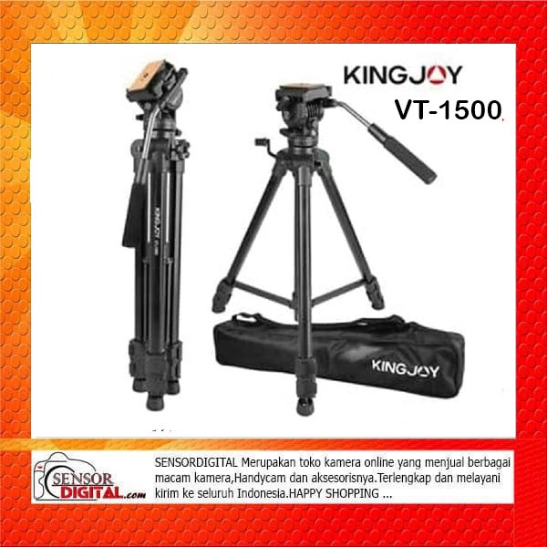 Tripod VIDEO KINGJOY VT-1500 Fluidhead Profesional video Kamera VT1500 - Black