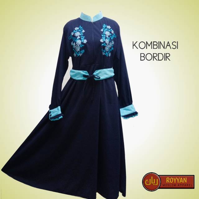 Jubah Akhwat Kombinasi Bordir