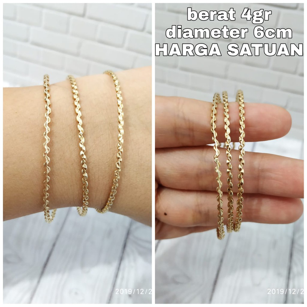 GELANG KERONCONG ZIGZAG GOLD PERAK ASLI S925 CC757