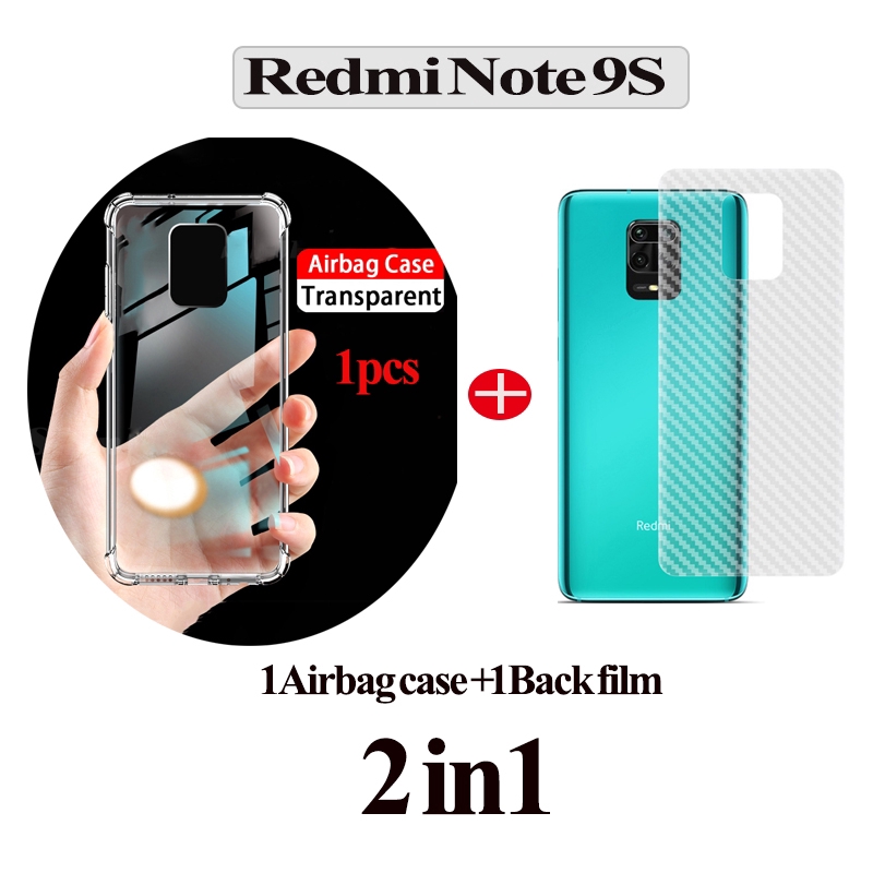 Casing Case + Tempered Glass Pelindung Layar + Film Pelindung Layar + Tempered Glass untuk Xiaomi Redmi Note 9S 9 Pro