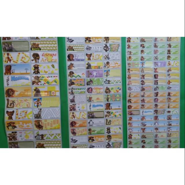 

MADAGASCAR Stiker label nama waterproof anti air murah