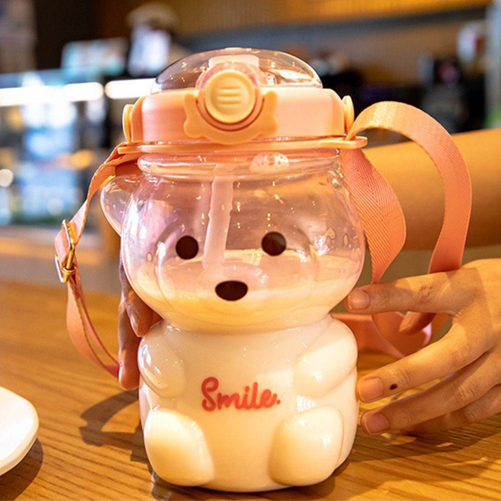 Top Kettle Portable Fashion Sedotan Kawaii Lovely Botol Plastik