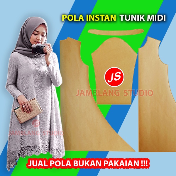 Pola Instan Tunik Midi [ Pola Baju Jamblang Studio ]