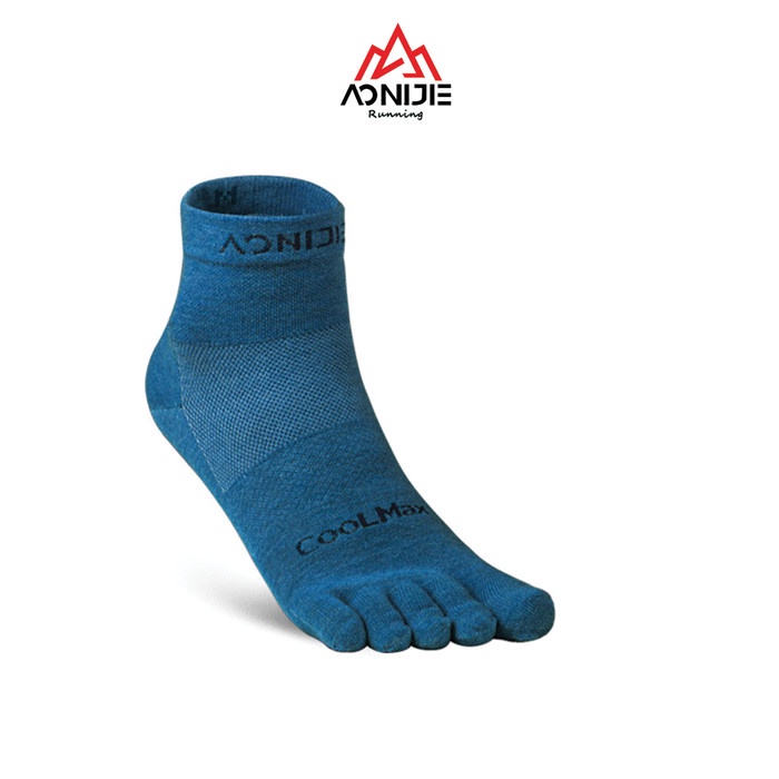 [MURAH] [COD] Aonijie E4109S Running Toe Socks - Kaos kaki Jari Lari Sepeda - BLUE - L