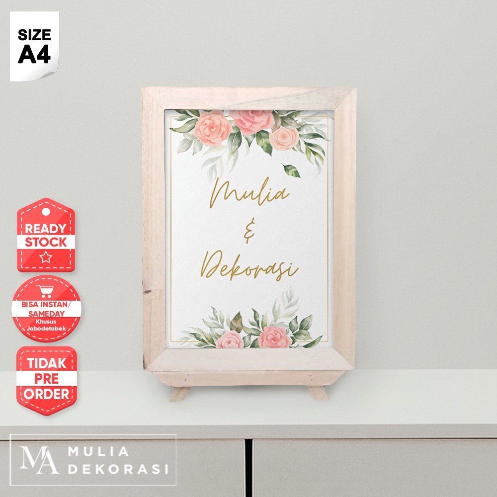 Template Gambar Papan Print Laser Ukuran A4 Lengkap Dengan Papan Custom Lamaran Nikahan Akad