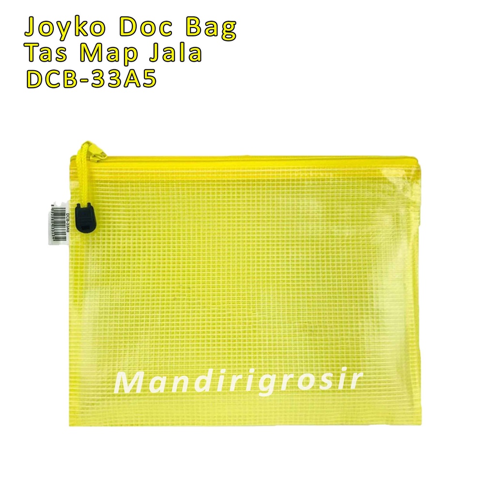 Doc Bag *Joyko * Tas Map Jala * Transparan * Kuning * DCB-33A5 *  UK. 24x18 cm