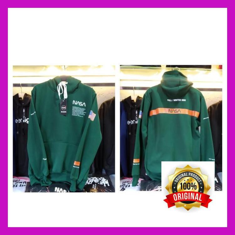 Sweater Hoodie Nasa Hijau Botol Murah Jumper/Sweater Hoodie Pria Keren - Hijau, Xl