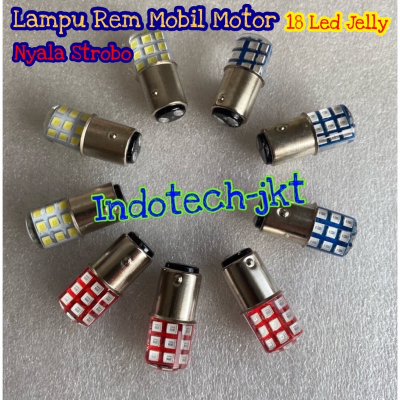 Lampu Rem Stop Lamp Kedip 12 volt 18 Led Jelly Mobil